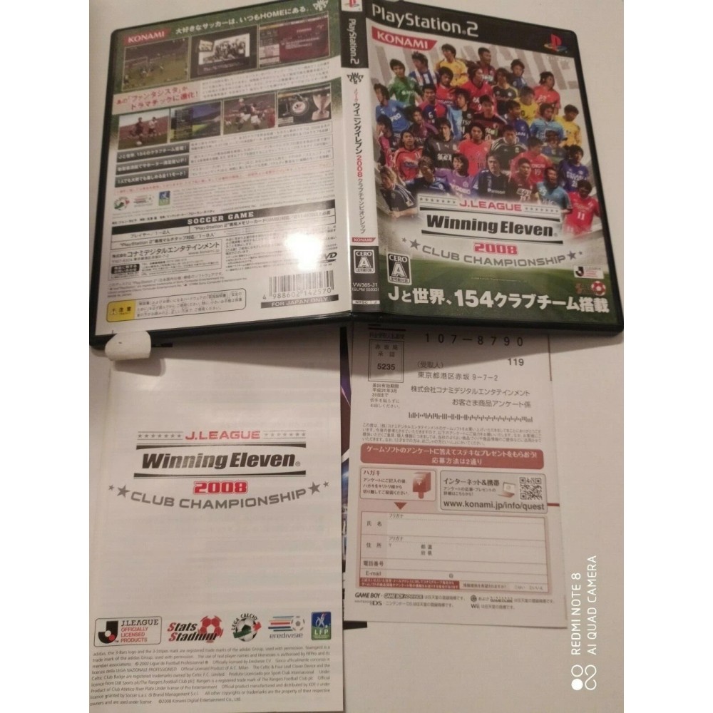 J.League Winning Eleven 2008: Club Championship  Playstation 2 Sony Ps2 Import japonais
