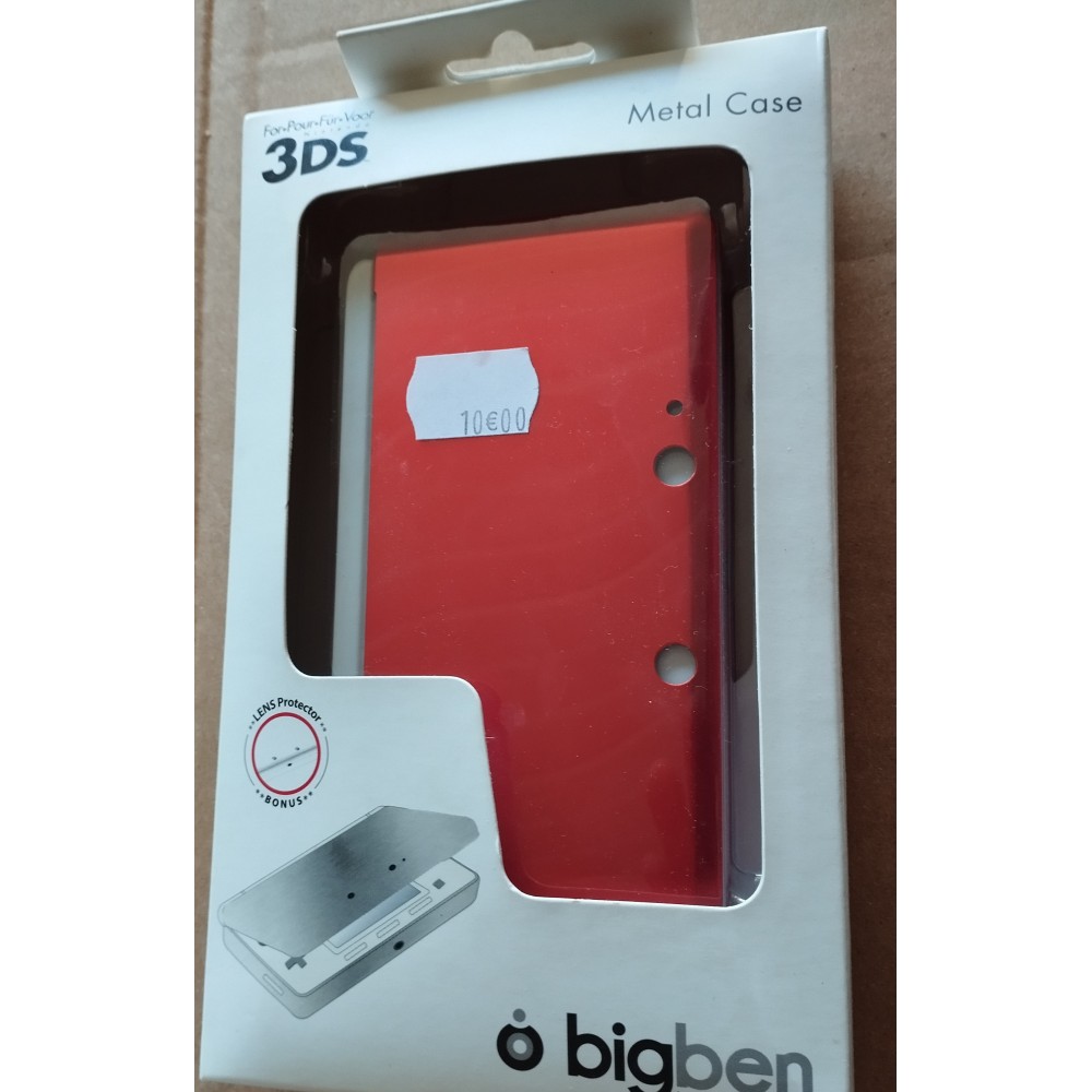 Metal Case BigBen Rouge pour Nintendo 3DS Avec Film de Protection Caméra