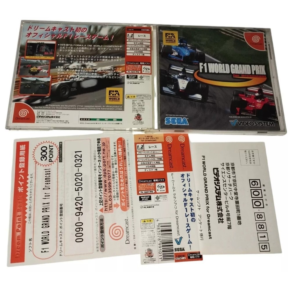 F1 World Grand prix Sega Dreamcast Jeux Import japonais + spincard